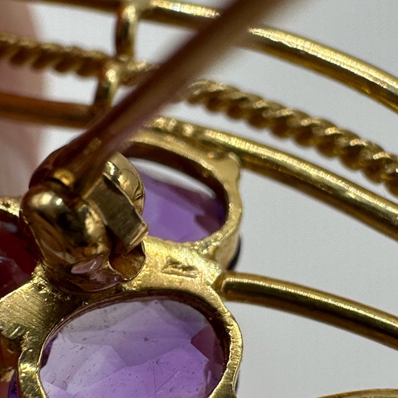 14K Amethyst Brooch - Picture 5 of 5